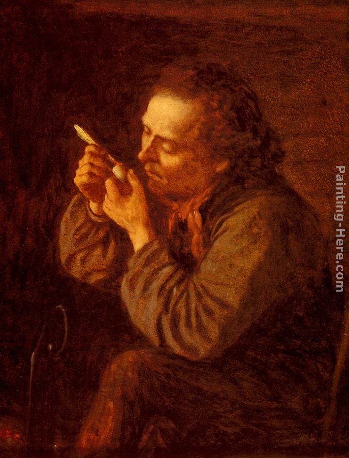 Lighting His Pipe painting - Eastman Johnson Lighting His Pipe art painting